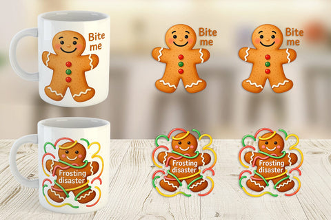 Mug Wrap Dark Humor Gingerbread Sublimation artnoy 