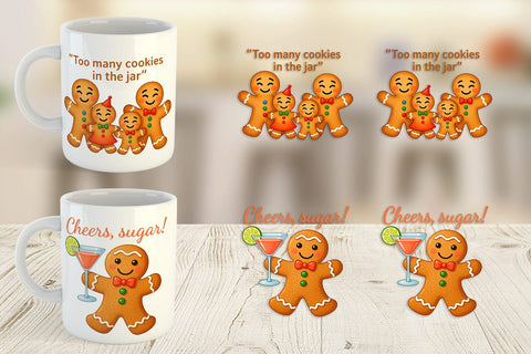 Mug Wrap Dark Humor Gingerbread Sublimation artnoy 