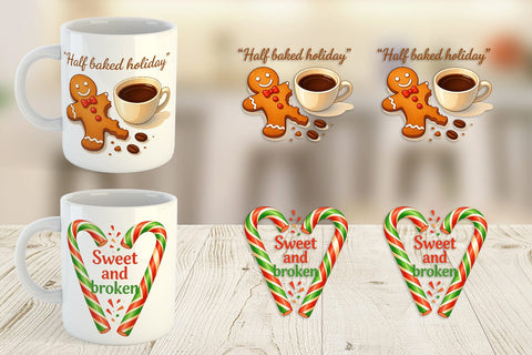 Mug Wrap Dark Humor Gingerbread Sublimation artnoy 
