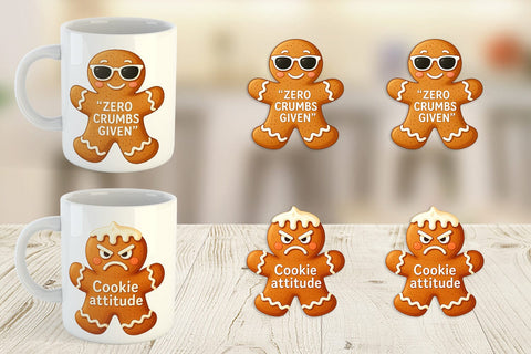 Mug Wrap Dark Humor Gingerbread Sublimation artnoy 