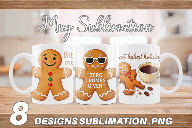 Mug Wrap Dark Humor Gingerbread Sublimation artnoy 