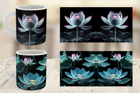 Mug Wrap Dark Lotus Flower Sublimation artnoy 
