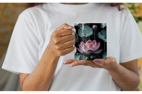 Mug Wrap Dark Lotus Flower Sublimation artnoy 