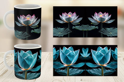 Mug Wrap Dark Lotus Flower Sublimation artnoy 