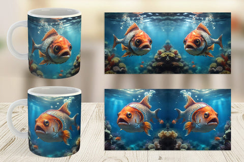 Mug Wrap Deep Sea Fish Sublimation artnoy 
