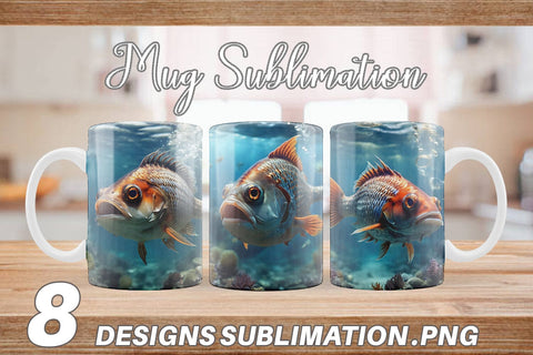 Mug Wrap Deep Sea Fish Sublimation artnoy 
