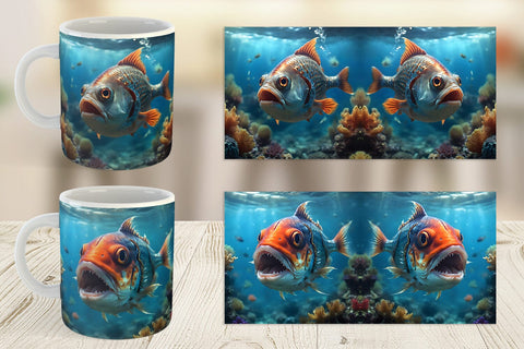 Mug Wrap Deep Sea Fish Sublimation artnoy 