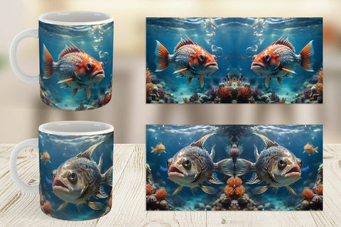 Mug Wrap Deep Sea Fish Sublimation artnoy 