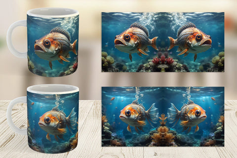 Mug Wrap Deep Sea Fish Sublimation artnoy 