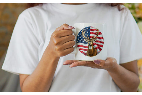 Mug Wrap Deer 4th of July Sublimation artnoy 