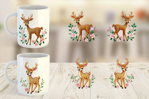 Mug Wrap Deer Embroidery Sublimation artnoy 