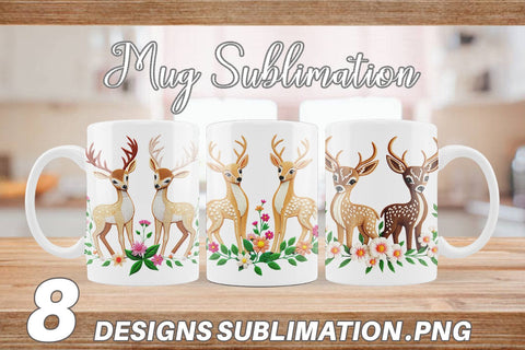 Mug Wrap Deer Embroidery Sublimation artnoy 