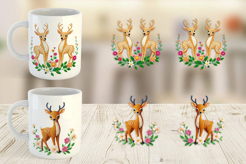 Mug Wrap Deer Embroidery Sublimation artnoy 