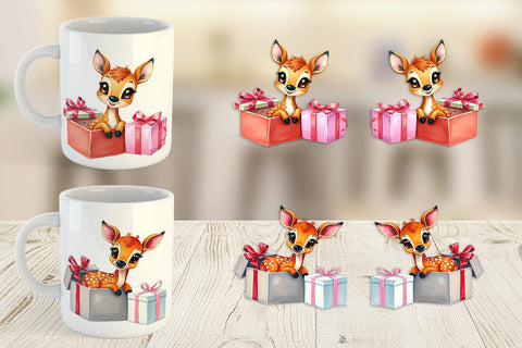 Mug Wrap Deer Fawn Gift Sublimation artnoy 