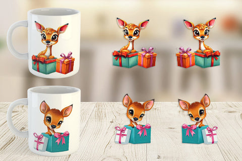 Mug Wrap Deer Fawn Gift Sublimation artnoy 