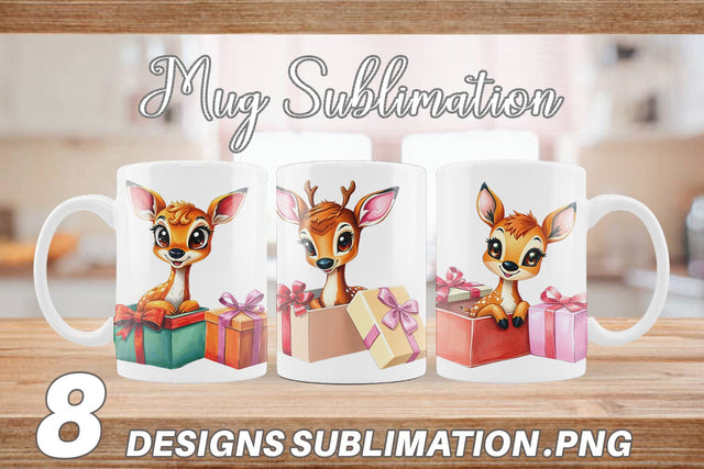 Mug Wrap Deer Fawn Gift Sublimation artnoy 