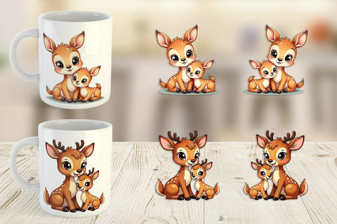 Mug Wrap Deer Mother's Day Sublimation artnoy 
