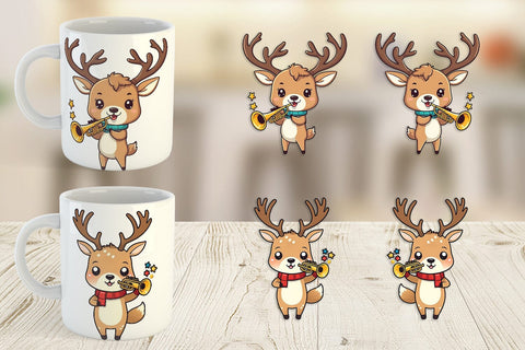 Mug Wrap Deer New Year Sublimation artnoy 