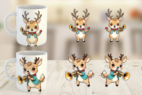 Mug Wrap Deer New Year Sublimation artnoy 