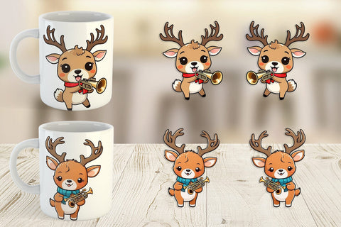 Mug Wrap Deer New Year Sublimation artnoy 