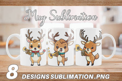 Mug Wrap Deer New Year Sublimation artnoy 