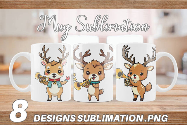 Mug Wrap Deer New Year Sublimation artnoy 