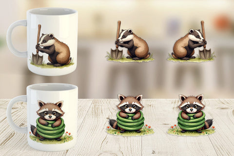 Mug Wrap Derpy Garden Helpers Watercolor Sublimation artnoy 