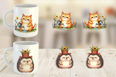 Mug Wrap Derpy Garden Helpers Watercolor Sublimation artnoy 