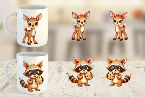 Mug Wrap Derpy Gingerbread Woodland Creatures Sublimation artnoy 