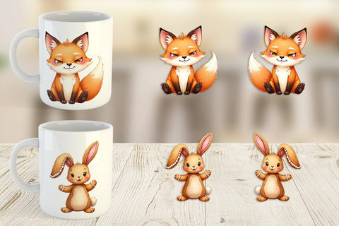 Mug Wrap Derpy Gingerbread Woodland Creatures Sublimation artnoy 