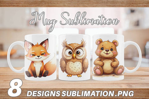 Mug Wrap Derpy Gingerbread Woodland Creatures Sublimation artnoy 