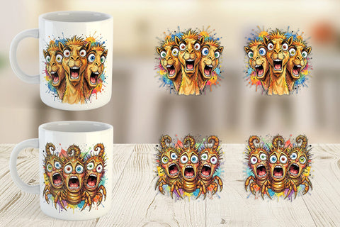 Mug Wrap Desert Animal Heat Hysteria Ink Sketch Sublimation artnoy 