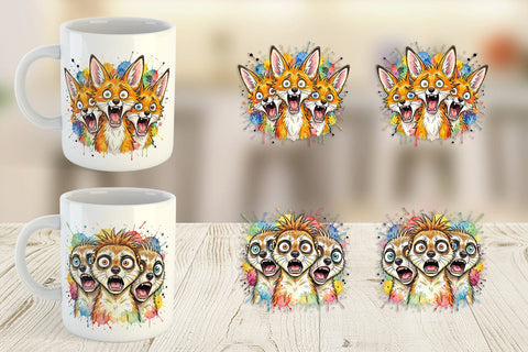 Mug Wrap Desert Animal Heat Hysteria Ink Sketch Sublimation artnoy 