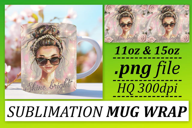 Mug wrap designs, create stunning drinkware gifts! , Woman Sublimation afrosvg 