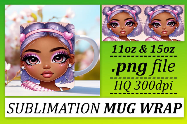 Mug wrap designs, stand out with every sip! , Love Girl Sublimation afrosvg 