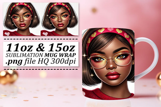 Mug wrap designs, stand out with every sip! , Love Girl Sublimation afrosvg 
