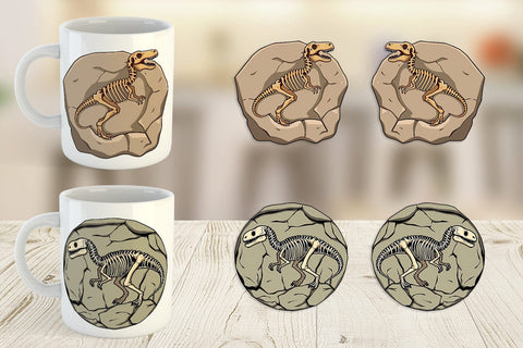 Mug Wrap Dino Fossil Sublimation artnoy 