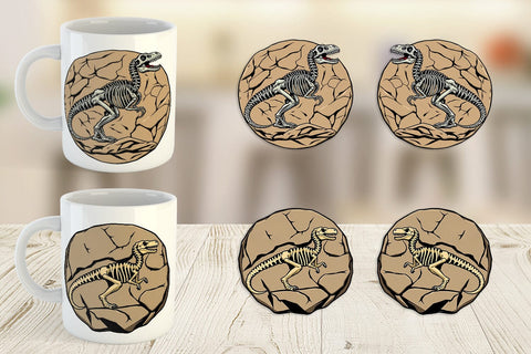 Mug Wrap Dino Fossil Sublimation artnoy 