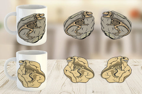 Mug Wrap Dino Fossil Sublimation artnoy 