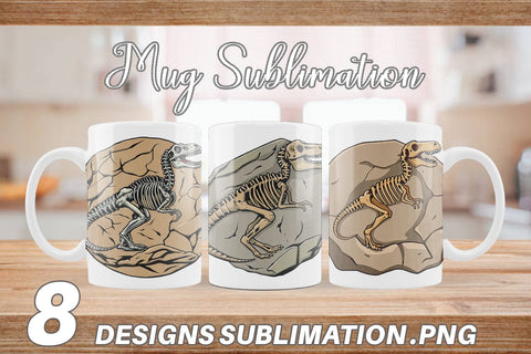 Mug Wrap Dino Fossil Sublimation artnoy 