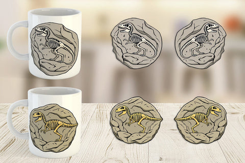 Mug Wrap Dino Fossil Sublimation artnoy 