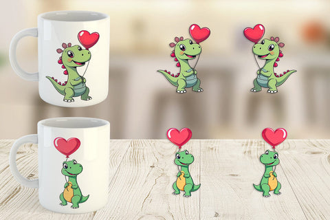 Mug Wrap Dino with Balloon Sublimation artnoy 
