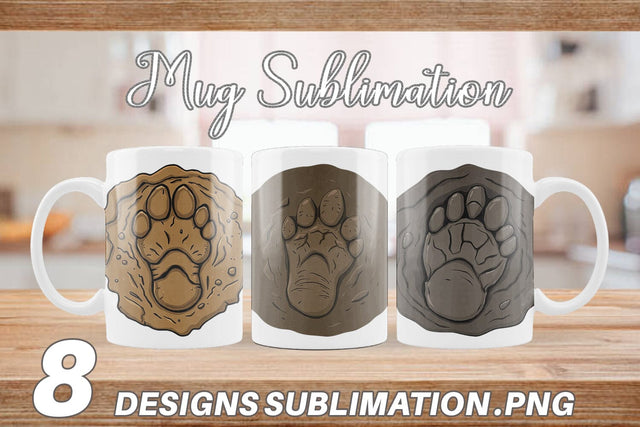 Mug Wrap Dinosaur Footprint Sublimation artnoy 