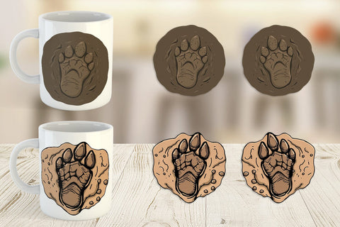 Mug Wrap Dinosaur Footprint Sublimation artnoy 