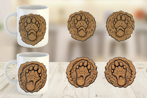 Mug Wrap Dinosaur Footprint Sublimation artnoy 