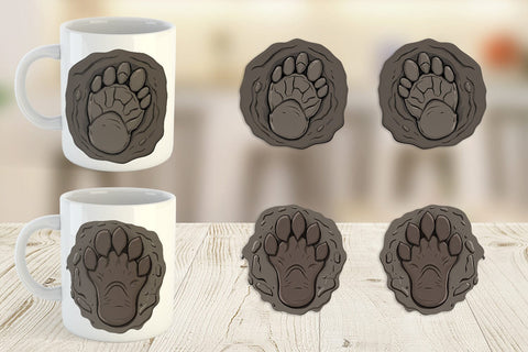 Mug Wrap Dinosaur Footprint Sublimation artnoy 