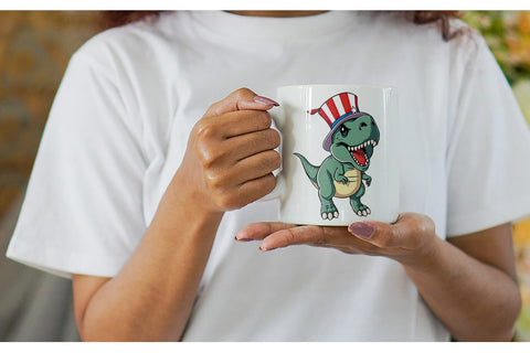 Mug Wrap Dinosaur Patriotic Sublimation artnoy 