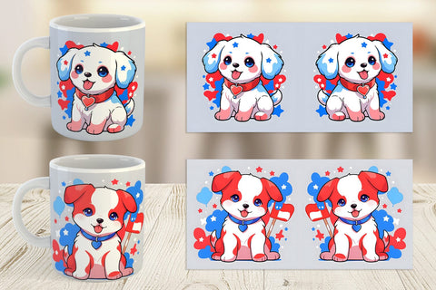 Mug Wrap Dog 4th July Sublimation artnoy 