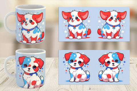 Mug Wrap Dog 4th July Sublimation artnoy 