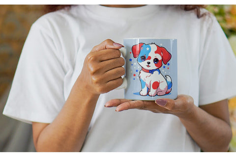 Mug Wrap Dog 4th July Sublimation artnoy 